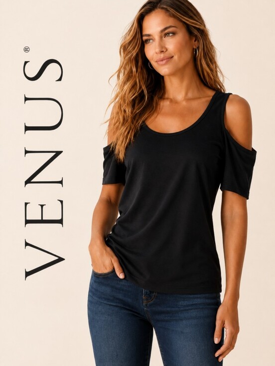 VENUS Tops - Venus Cold Shoulder  Summer Top